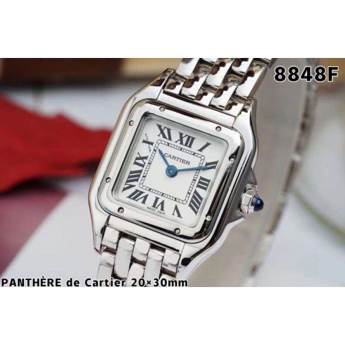 Cartier Panth�re Secrete Ladies 22mm SS K11 1:1 Best Edition White Dial on SS Bracelet Ronda Quartz