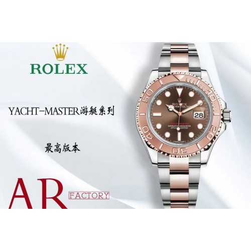 Rolex Yacht-Master 116621 YG Wrapped GMF Best Edition Brown Dial on SS/RG Bracelet SH3135