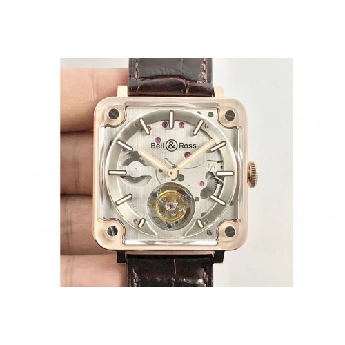 Bell&Ross Experimental 42.5mm RG Case BR-X2 Best Edition Skeleton Dial on Brown Leather Strap A BR-Cal.380