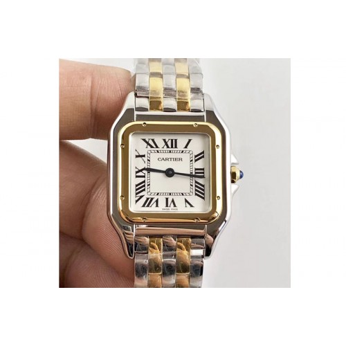 Cartier Panth�re Secrete Ladies 27mm SS/YG 8848F 1:1 Best Edition White Dial on SS/YG Bracelet Ronda Quartz Cartier Panth�re Secrete Ladies 27mm SS/YG 8848F 1:1 Best Edition White Dial on SS/YG Bracelet Ronda Quartz