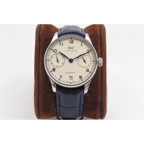 IWC PORTUGUESE REAL PR IW500705 ZF V4 1:1 BEST EDITION White Dial ON BLACK LEATHER STRAP A52010