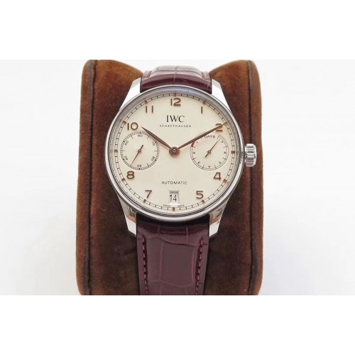 IWC Portuguese Real PR IW500704 ZF  V4 1:1 Best Edition White Dial on Brown Leather Strap A52010