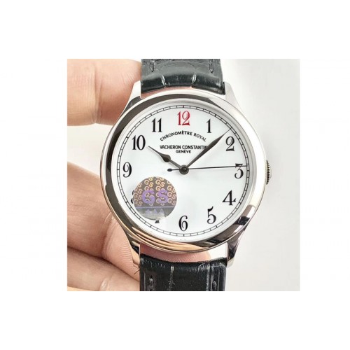 Vacheron Constantin Historiques 86122 SS GSF 1:1 Best Edition White Dial Red 12 On Black Croco Leather Strap A2460
