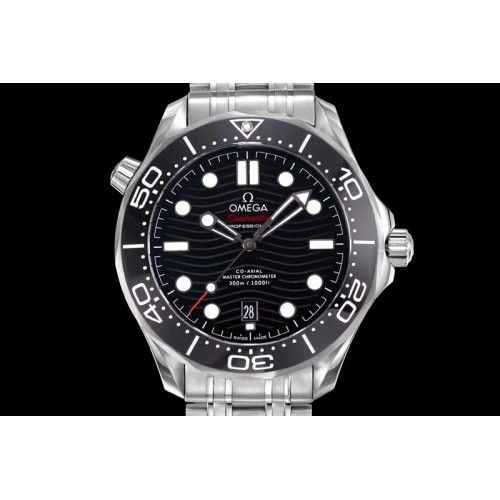 Omega Seamaster Diver 300M OM Best Edition Black Ceramic Black Dial on SS Bracelet A8800