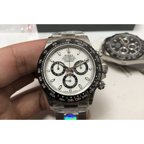 Rolex Daytona 116500 Noob 1:1 Best Edition 904L SS Case and Bracelet White Dial SA4130 V2