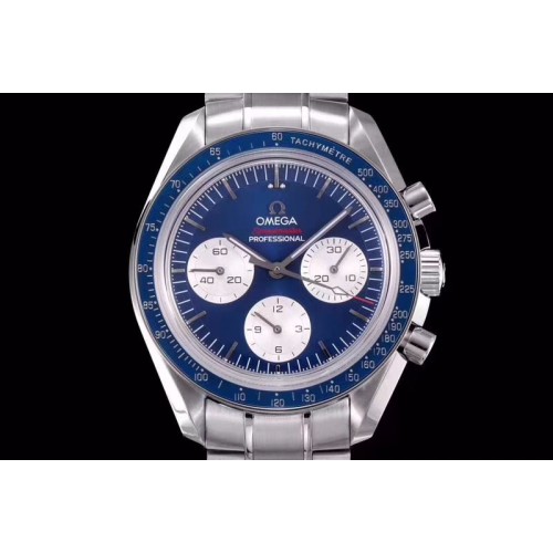 Omega Speedmaster SS �Speedy Tuesday� OMF Best Edition Blue Dial on SS Bracelet Manual Winding Chrono Movement
