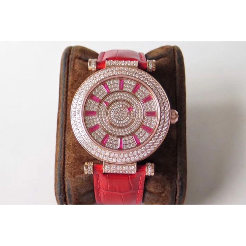 Franck Muller Double Mystery 42mm RG/LE  Full Red Diamond Dial and Bezel FM.800