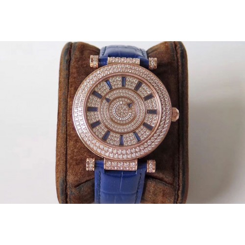 Franck Muller Double Mystery 42mm RG/LE  Full Blue Diamond Dial and Bezel FM.800