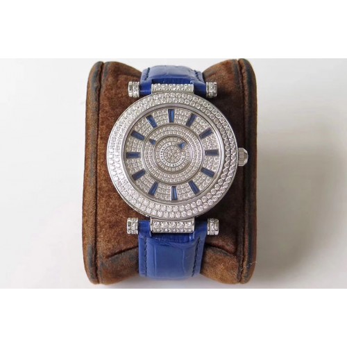 Franck Muller Double Mystery 42mm SS/LE  Full Blue Diamond Dial and Bezel FM.800
