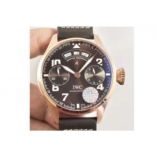 IWC Big Pilot Real PR IW502706 RG YLF 1:1 Best Edition Brown Dial on Black Calfskin Strap A52850