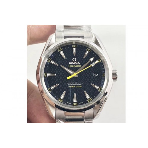 Omega Aqua Terra 15007 Gauss "Spectre" VSF 1:1 Best Blue Textured Dial on SS Bracelet A8507 Super Clone V2 (Free Nylon Str