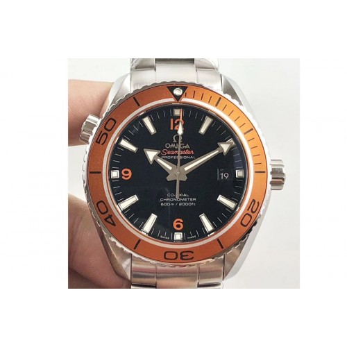 Omega Planet Ocean Professional Orange Bezel 45mm VSF 1:1 Best Edition Black Dial on SS Bracelet VS8500