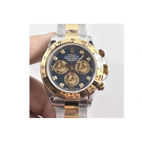 Rolex Daytona 116523 JH Best Edtion Grey Dial  Diamond Markers on SS/YG Bracelet A4130