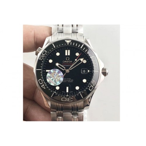Omega Seamaster 300M Chronometer SS KM 1:1 Best Edition Ceramic Bezel Black Dial on SS Bracelet A2500