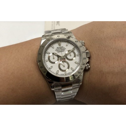 Rolex Daytona 116520 904L SS Case Noob 1:1 Best Edition White Dial On 904L SS Bracelet SA4130