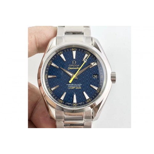 Omega Aqua Terra 15007 Gauss "Spectre" TW 1:1 Best Edition Blue Textured Dial on SS Bracelet A8500 Super Clone