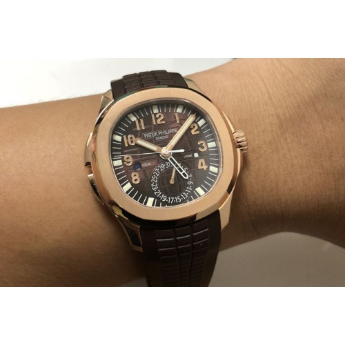 Patek Philippe Aquanaut 5164R RG GRF Best Edition Brown Dial on Brown Rubber Strap A324