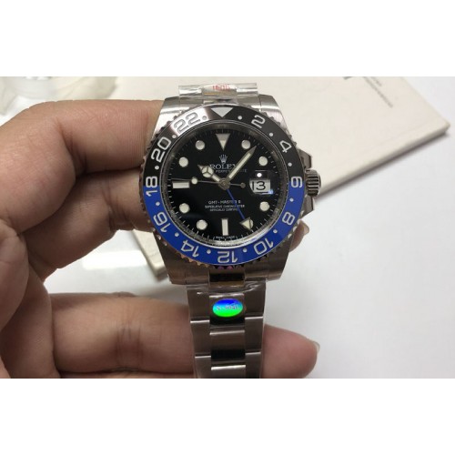 Rolex GMT-Master II 116710 BLNR Black/Blue Ceramic V9 904L SS 1:1 Noob Best Edition A3186 (Correct Hand Stacks)
