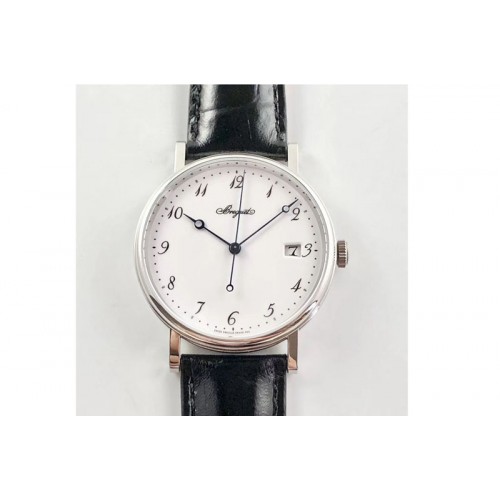 Breguet Classique Auto 5177 SS FK V3 1:1 Best Edition White Dial Numeral Markers On Black Leather A777Q Breguet Classique Auto 5177 SS FK V3 1:1 Best Edition White Dial Numeral Markers On Black Leather A777Q
