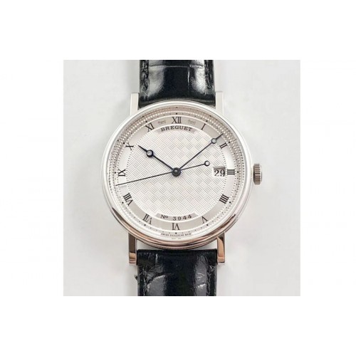 Breguet Classique Auto 5177 SS 3944 FK V3 1:1 Best Edition White Dial Numeral Markers On Black Leather Strap Cal.777Q Breguet Classique Auto 5177 SS 3944 FK V3 1:1 Best Edition White Dial Numeral Markers On Black Leather Strap Cal.777Q