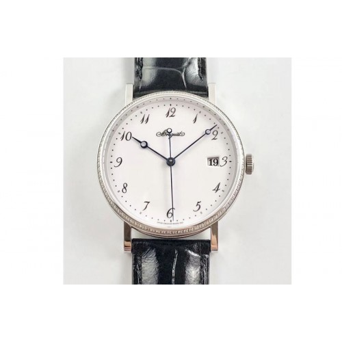 Breguet Classique Auto 5177 SS FK V3 1:1 Best Edition Diamond Bezel White Dial Numeral Markers On Black Leather A777Q Breguet Classique Auto 5177 SS FK V3 1:1 Best Edition Diamond Bezel White Dial Numeral Markers On Black Leather A777Q