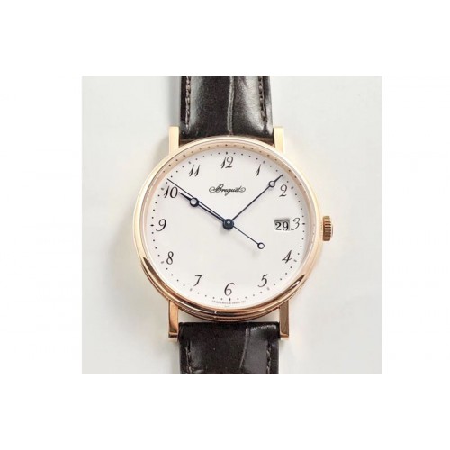 Breguet Classique Auto 5177 RG FK V3 1:1 Best Edition White Dial Numeral Markers On Brown Leather A777Q Breguet Classique Auto 5177 RG FK V3 1:1 Best Edition White Dial Numeral Markers On Brown Leather A777Q