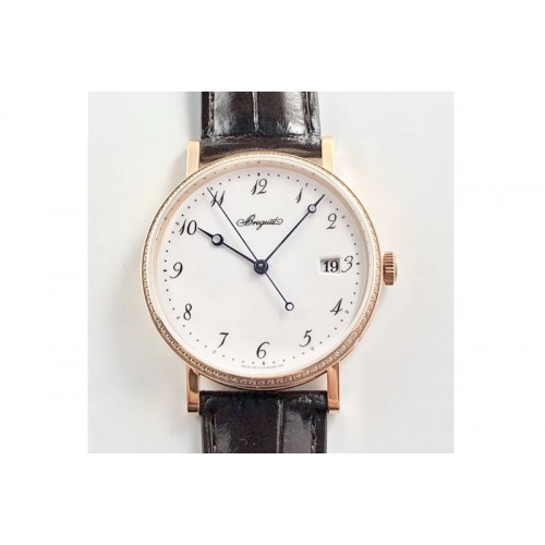 Breguet Classique Auto 5177 RG FK V3 1:1 Best Edition Diamond Bezel White Dial Numeral Markers On Brown Leather A777Q Breguet Classique Auto 5177 RG FK V3 1:1 Best Edition Diamond Bezel White Dial Numeral Markers On Brown Leather A777Q