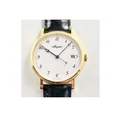 Breguet Classique Auto 5177 YG FK V3 1:1 Best Edition White Dial Numeral Markers On Black Leather A777Q Breguet Classique Auto 5177 YG FK V3 1:1 Best Edition White Dial Numeral Markers On Black Leather A777Q