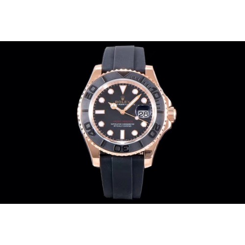 Rolex Yacht-Master 116655 ARF 1:1 Best Edition 904L Black Ceramic Bezel on Oysterflex Rubber Strap A2824
