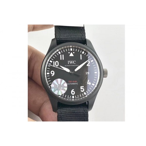IWC iw326901 Top Gun M+F 1:1 Best Edition Ceratanium Black Dial Black Nylon strap Cal.35111