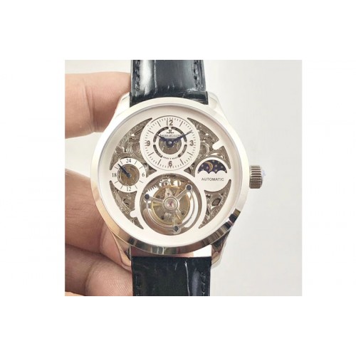 Jaeger-LeCoultre Master Tourbillon GMT SS/LE Moonphase Skeleton Dial Cal.3310 Tourbillon