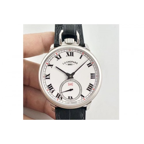 Chopard L.U.C 161923-1001 SS LUC Maker 1:1 Best Edition White Dial On Black Leather Strap L.U.C 06.01