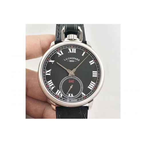 Chopard L.U.C 161923-1001 SS LUC Maker 1:1 Best Edition Black Dial On Black Leather Strap L.U.C 06.01