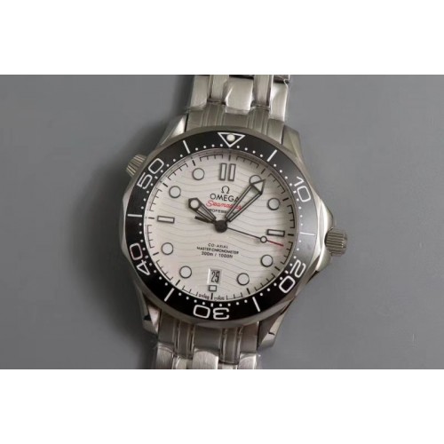 Omega 2019 Seamaster Diver 300M GTR Best Edition Black Ceramic White Dial on SS Bracelet A8800