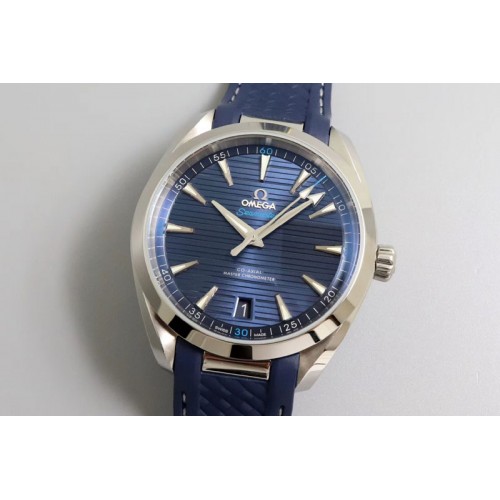 Omega Aqua Terra 150M Master Chronometers 3S 1:1 Best Edition Blue Dial Blue Hand on Blue Rubber Strap A8900 Super Clone Omega Aqua Terra 150M Master Chronometers 3S 1:1 Best Edition Blue Dial Blue Hand on Blue Rubber Strap A8900 Super Clone