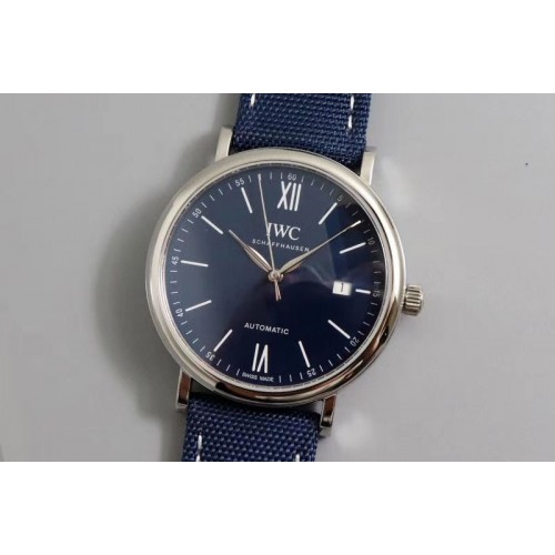 IWC Portofino Automatic Edition 150 Years IWS Best Edtion Blue Dial on Blue Nylon Strap A2892