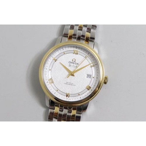 Omega De Ville SS/YG TWF 1:1 Best Edition White Dial YG Markers on SS/YG Bracelet A2824
