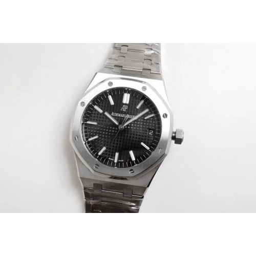 Audemars Piguet Royal Oak 41mm 15500 SS OMF Best Edition Black Textured Dial on SS Bracelet MIYOTA 9015