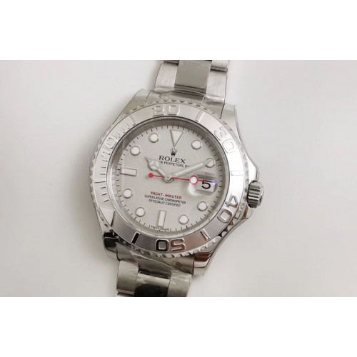 Rolex Yacht-Master 116622 1:1 Noob Best Edition 904L Steel Silver Dial Red Hand on Bracelet SA3135