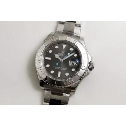 Rolex Yacht-Master 116622 1:1 Noob Best Edition 904L Steel Gray Dial Blue Hand on Bracelet SA3135
