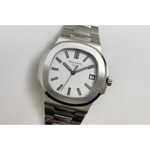 Patek Philippe Nautilus 5711/1A GRF Best Edition White Textured Dial on SS Bracelet A324