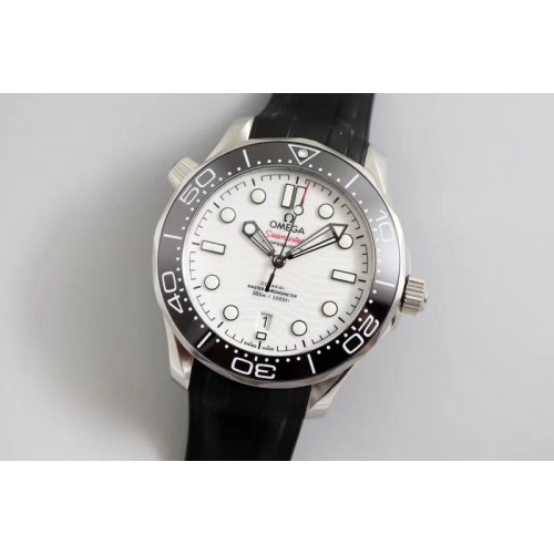 Omega 2019 Seamaster Diver 300M OMF Best Edition Black Ceramic White Dial on Black Rubber Strap A8800