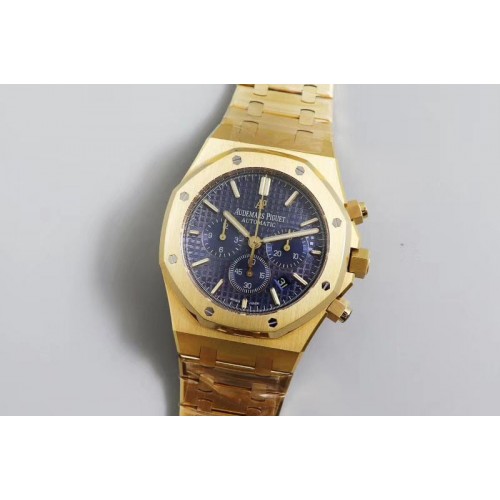 Audemars Piguet Royal Oak Chrono 26331ST YG OMF 1:1 Best Edition Blue Dial on YG Bracelet Cal.2385