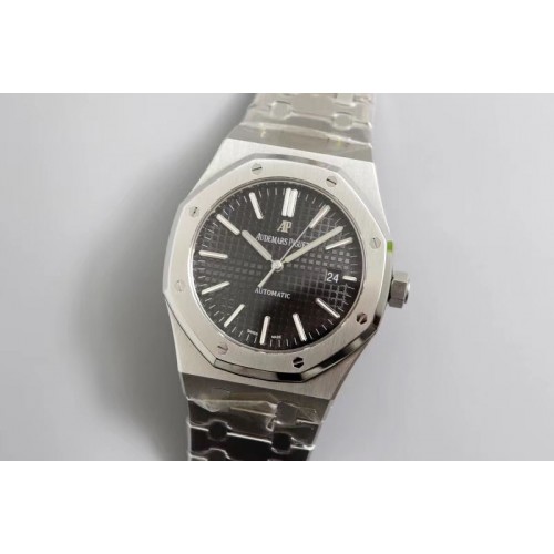 Audemars Piguet Royal Oak 41mm 15400 SS FKF Best Edition Black Textured Dial on SS Bracelet A3120