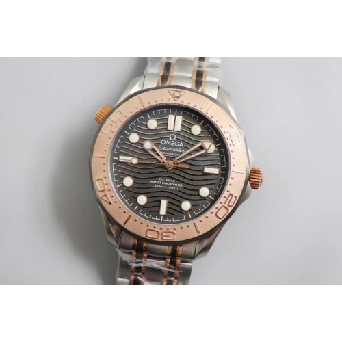 Omega Seamaster 300M SS/RG OM 1:1 Best Edition RG Bezel Black Dial on SS/RG Bracelet A8806