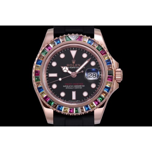 Rolex Yacht-Master 40 116695SATS TWF Best Edition Black Dial on Rubber Strap A2836