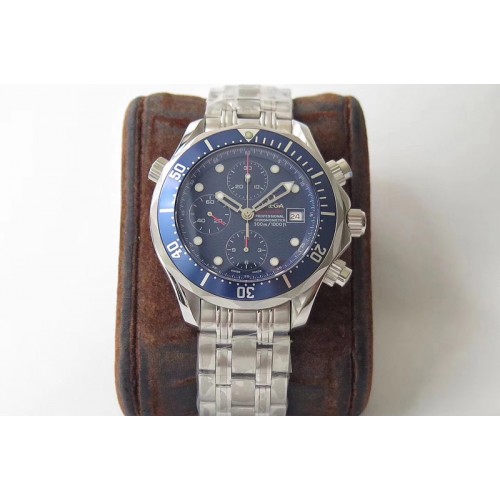Omega 300m Seamster Pro Chrono AC Best Edtion SS Blue Dial A-7750