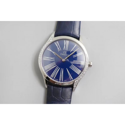 Ladies Omega De Ville Tresor Quartz 36mm WWF Best Edtion SS/LE Blue Dial