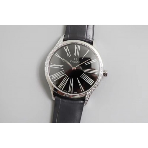 Ladies Omega De Ville Tresor Quartz 36mm WWF Best Edtion SS/LE Black Dial