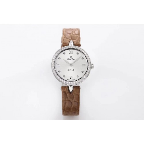 Omega De Ville Prestige Dewdrop 424.13.27.60.55.001 SS/LE White Dial Swiss Quartz